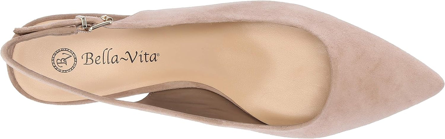 Bella Vita Women's Scarlett Slingback Pumps  Color Almond Kidsuede Size 7.5M