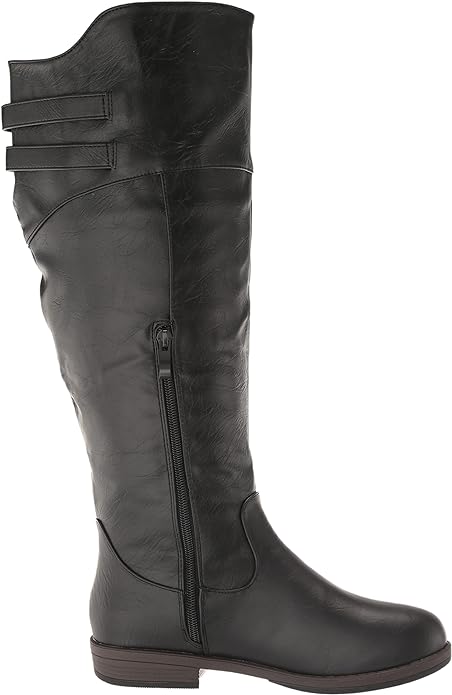 Journee Collection Women's Extra Wide Calf Tori Faux Leather Knee-High Boots Color Black Size 9M