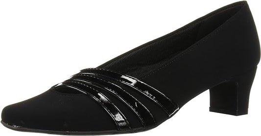 Easy Street Women's Entice Squared-Toe Pumps  Color Black Snake Size 9.5M