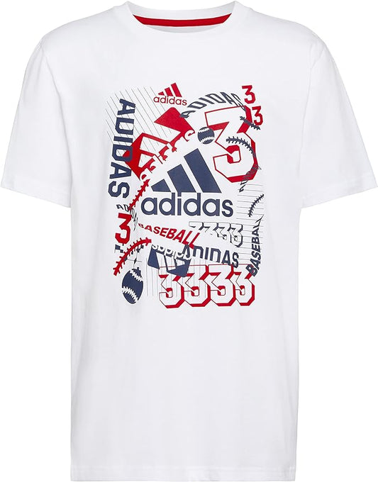 adidas Little Boys Short Sleeve Americana Tee  Color White Size 5