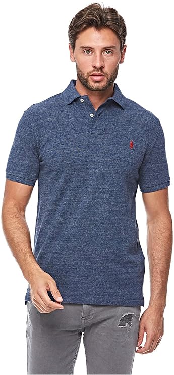 Polo Ralph Lauren Men's Custom Slim-Fit Mesh Polo Shirt  Color Classic Royal Heather Size L