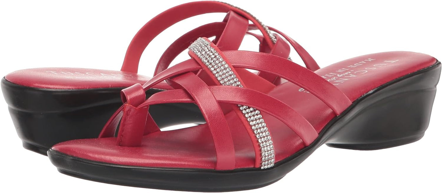 Easy Street Women's Tuscany Aldina Slide Sandals  Color Red Size 7.5M