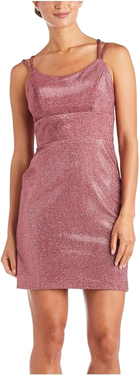 Morgan & Company Juniors Sherri Lace-Up Cocktail Sheath Dress Color Metallic Rose Size 3