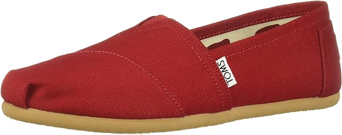 TOMS Women's Classic Canvas Slip-On Shoe  Color Red Size 6M