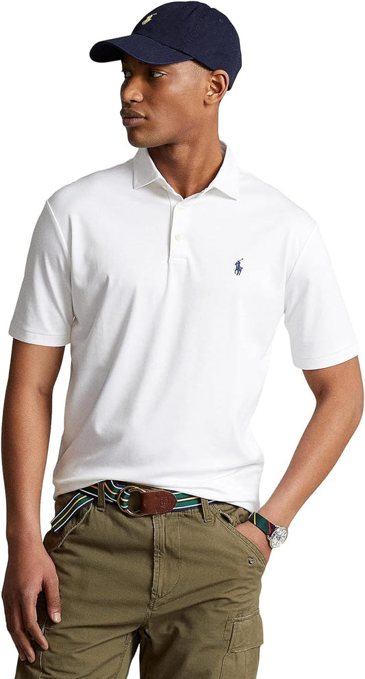 Polo Ralph Lauren Men's Classic-Fit Soft Cotton Polo Shirt  Color New White Size 2XL