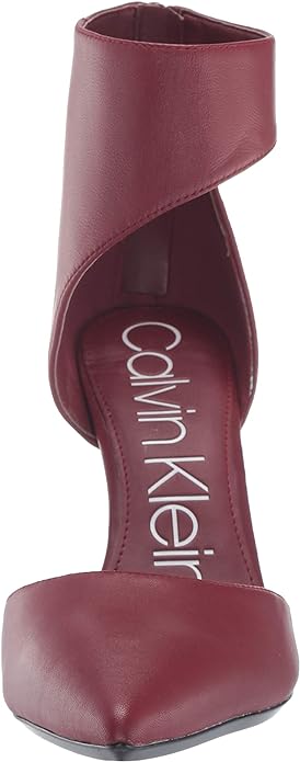 Calvin Klein Women's Rajon Nappa Leather Pump  Color Barn Red Size 5M