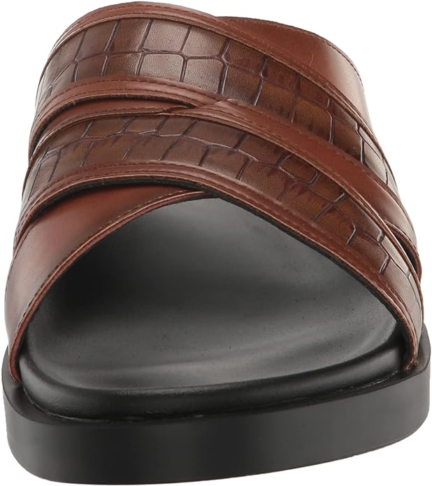 Stacy Adams Men's Mondo Cross Strap Slide Sandals  Color Cognac Size 8M