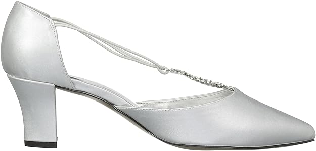 Easy Street Women's Moonlight Dress Pump  Color Silver Satin Size 8.5W