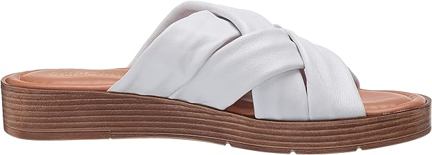 Bella Vita Women's Tor-Italy Wedge Sandal  Color White Leather Size 8W