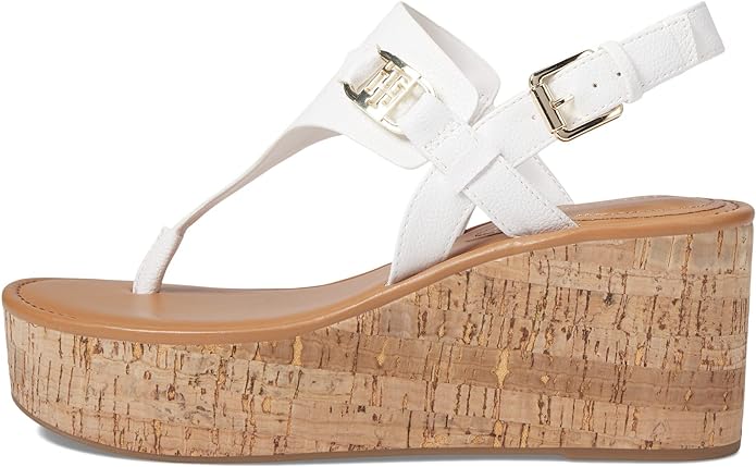 Tommy Hilfiger Women's Vani Wedge Sandal  Color White Size 8.5M