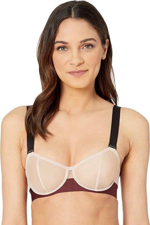 DKNY Sheers Convertible Strapless Bra  Color Cameo/Vamp/Black Size 34A