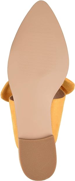 Journee Collection Women's Telulah Bow Accent Slip-on Flats  Color Mustard Size 7M