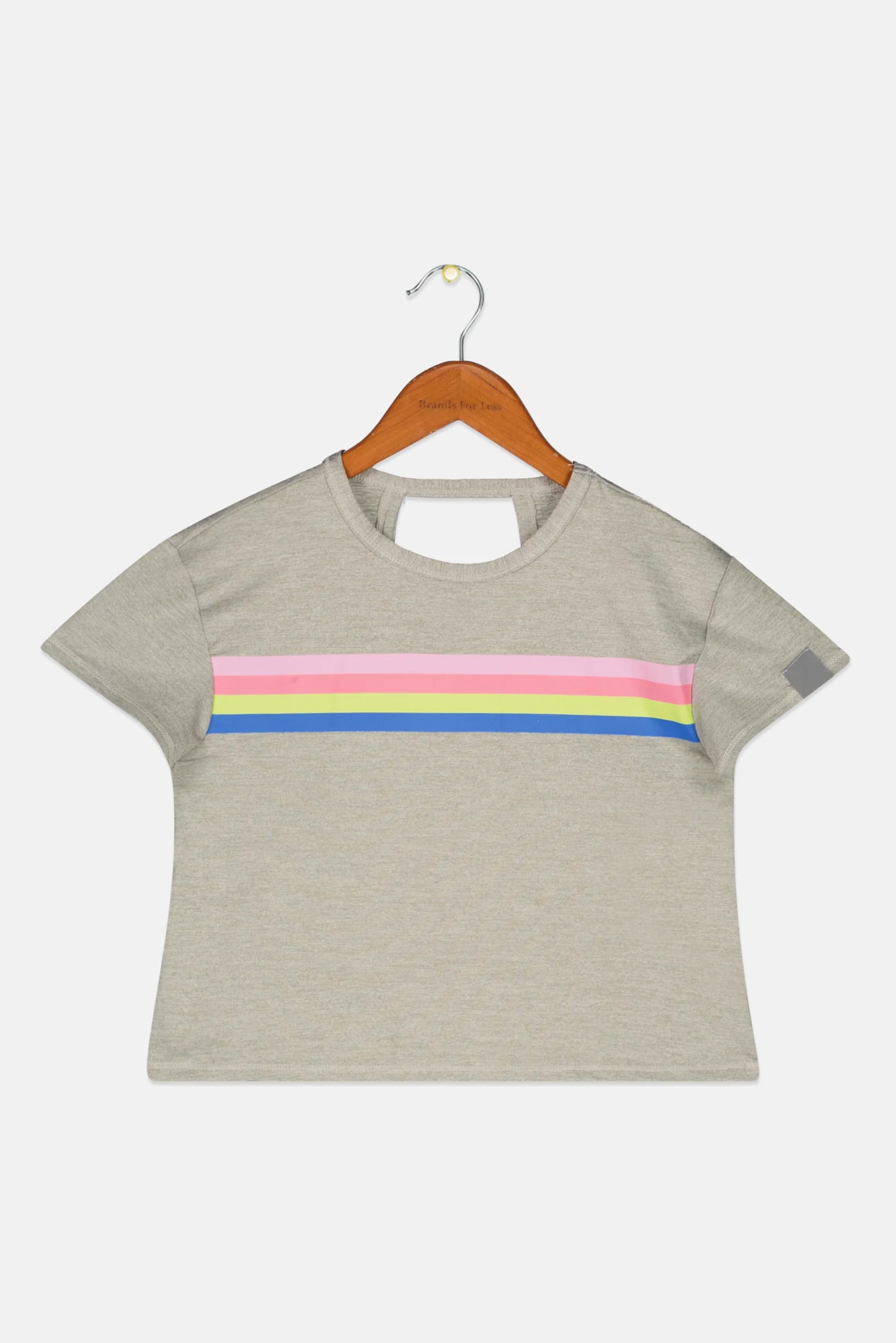 ID Ideology Girls Stripe-Print Open-Back Top  Color Heather Gray Size L(14)