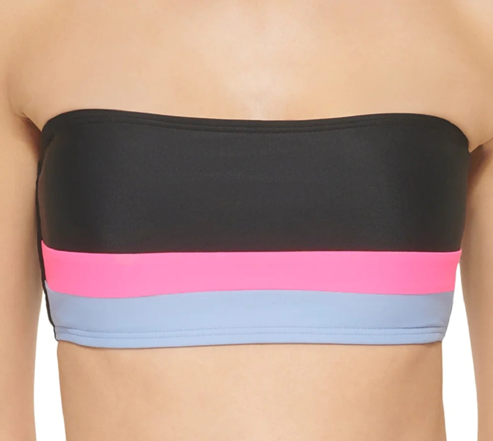 DKNY Colorblocked Bandeau Bikini Top  Color Black Size XS