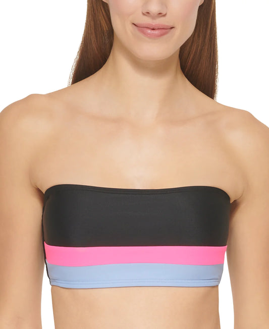 DKNY Colorblocked Bandeau Bikini Top  Color Black Size XS