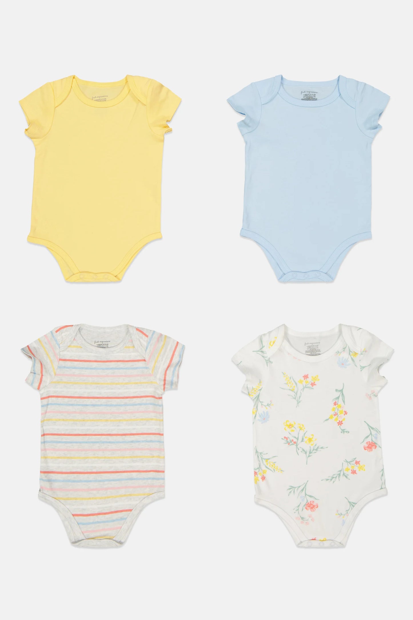 First Impressions Baby Girls 4-Pk. Bodysuits  Multicolor Size 0-3 months