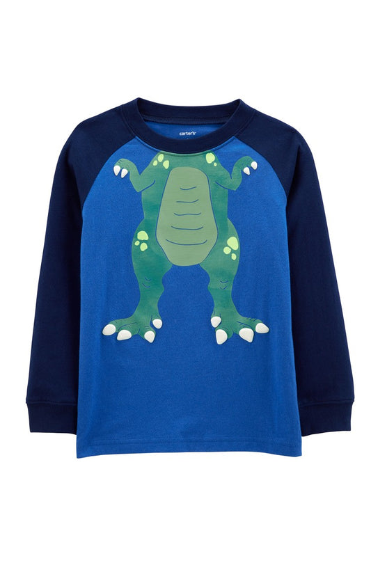 Carters Toddler Boys Dinosaur Costume Raglan Jersey Tee  Color Blue Size 3T