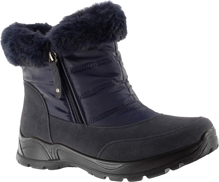 Easy Street Women's Frosty Waterproof Boots  Color Navy Size 8.5WW (Extra Wide)