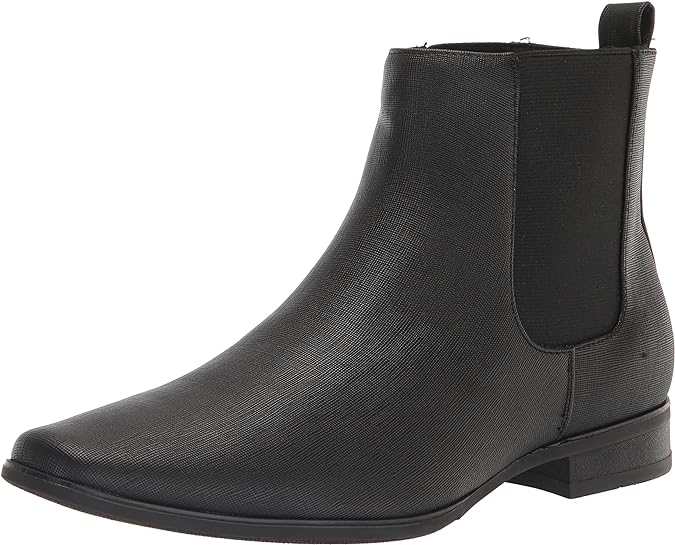 Calvin Klein Men's Brayden Chelsea Boot  Color Black Saffiano Size 11M