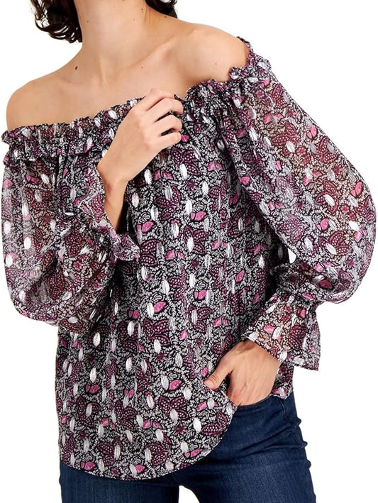 INC International Concepts Women's Off-The-Shoulder Peasant Top  Color Margaret Floral Size S