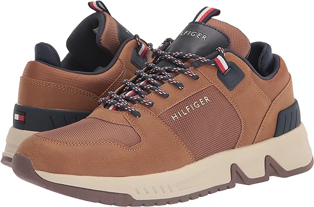 Tommy Hilfiger Men's Lorde Lace-Up Sneakers  Color Wheat/Navy Size 11M