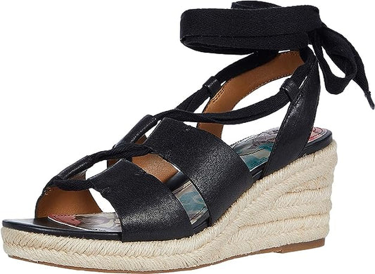 Patricia Nash Women's Riva Wedge Sandals  Color Black Size 8M