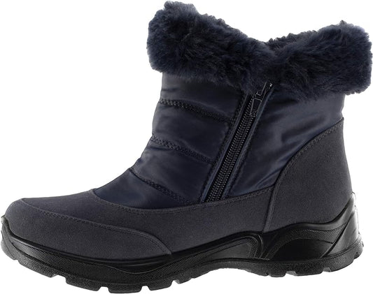 Easy Street Women's Frosty Waterproof Boots  Color Navy Size 8.5WW (Extra Wide)