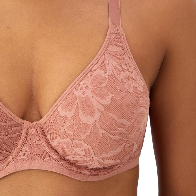 Bali Breathe Lace Underwire 2-Ply Modal Bra  Misted Rose Size 36DD