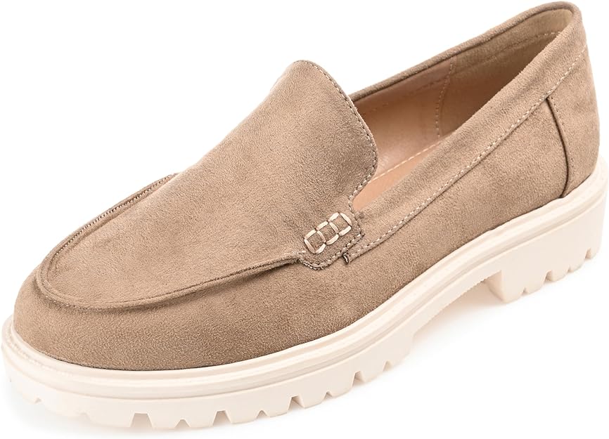 Journee Collection Women's Erika Almond Toe Slip On Flats  Color Taupe Size 6M