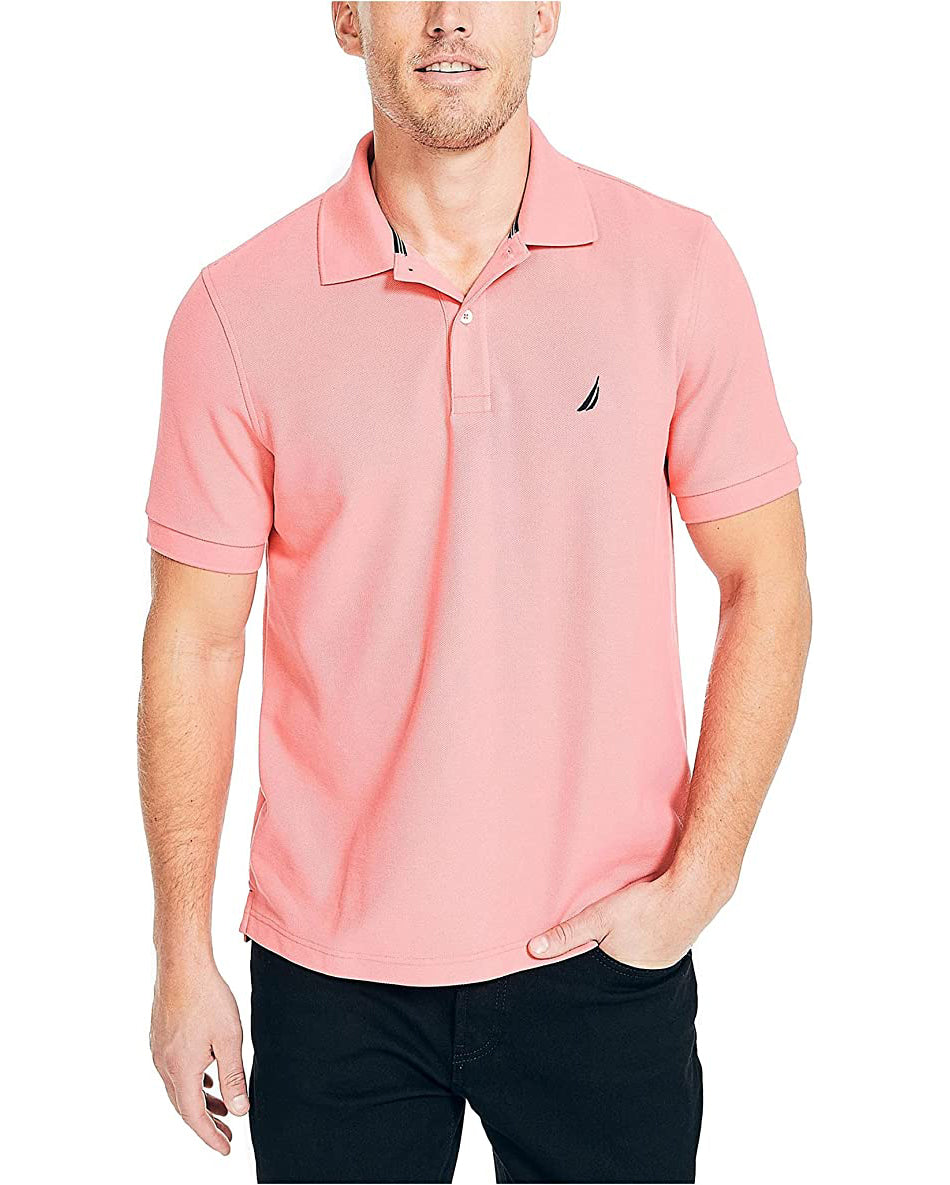 Nautica Men's Sustainably Crafted Classic Fit Polo  Color Tea Berry Size M