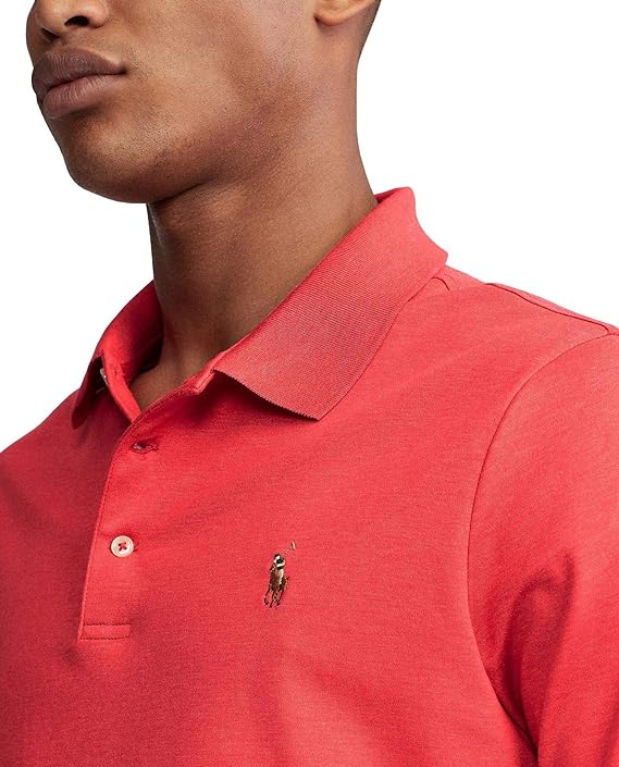 Polo Ralph Lauren Men's Classic-Fit Polo Shirt  Color Rosette Heather Red Size XL