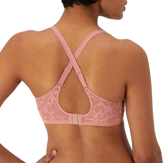 Bali Breathe Lace Underwire 2-Ply Modal Bra  Misted Rose Size 36DD