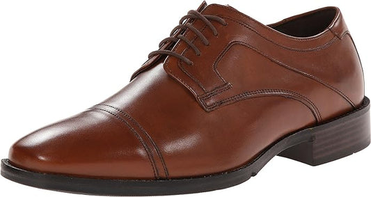 Johnston & Murphy Men's Larsey Oxford  Color Tan Italian Calfskin Size 7.5M