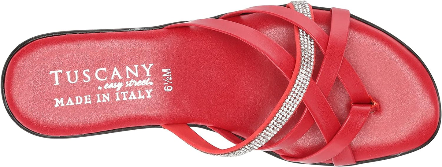 Easy Street Women's Tuscany Aldina Slide Sandals  Color Red Size 7.5M