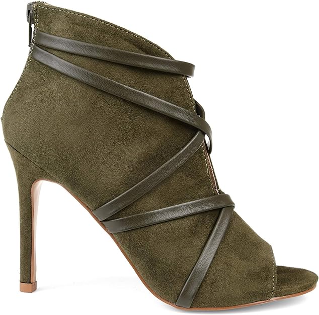 Journee Collection Women's Samara Center Cutout Booties  Color Olive Size 7M