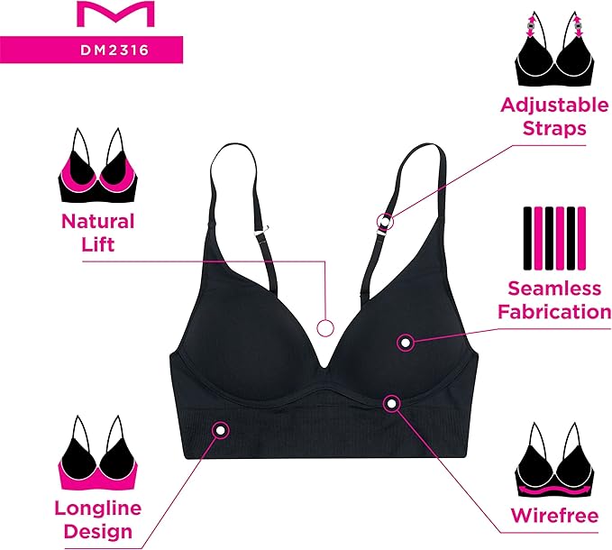 Maidenform M Seamless Lift Wireless Bralette  Color Sandshell Size XL