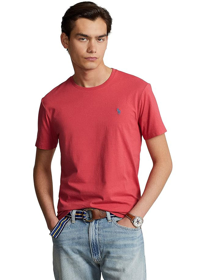 Polo Ralph Lauren Men's Classic-Fit Jersey Crew-Neck T-Shirt  Color Red Sky Size XL