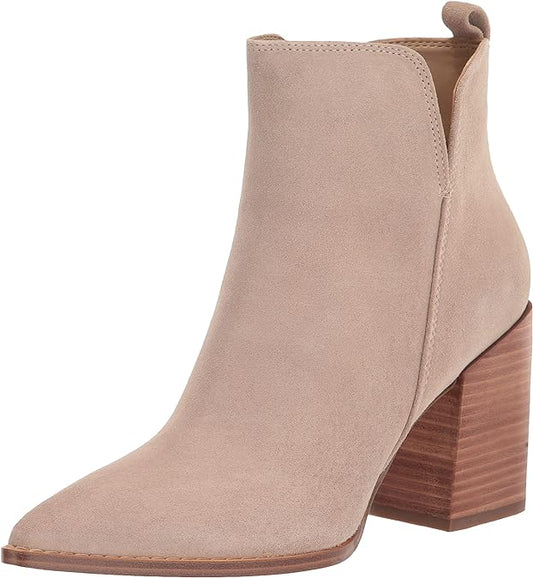 Nine West Women's Birds Block Heel Ankle Boots  Color Taupe Suede Size 9M