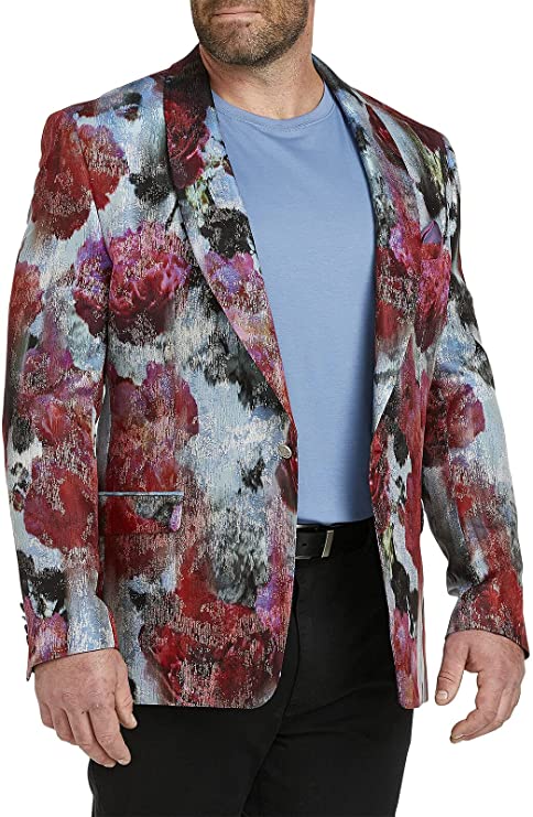 Tallia Mens Vibrante Metallic Sportcoat One-Button Blazer Pink  Color Metallic Size 38SHORT