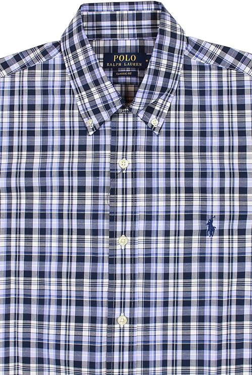 Polo Ralph Lauren Men's Classic-Fit Stretch Button Down Collar Shirt  Color Navy Multi Size M