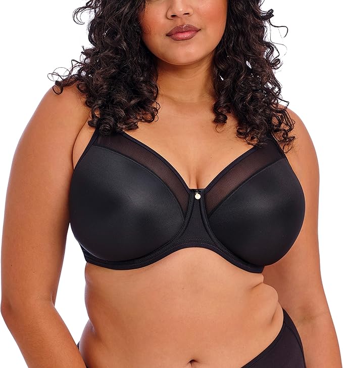 Elomi Plus Size Smooth Underwire Molded Bra  Black Size 42F