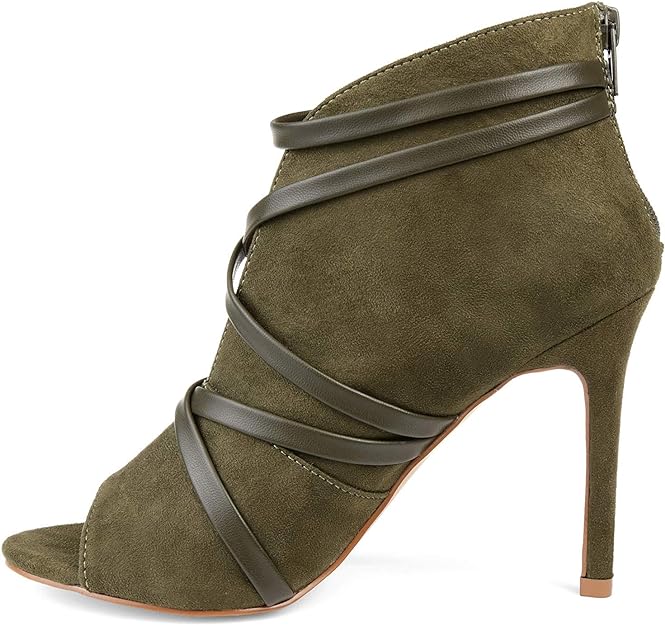 Journee Collection Women's Samara Center Cutout Booties  Color Olive Size 7M