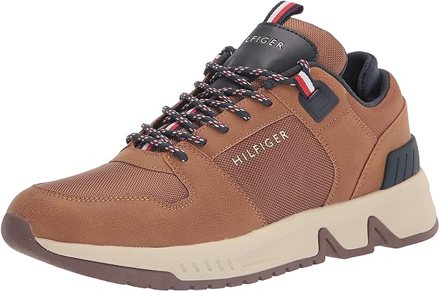 Tommy Hilfiger Men's Lorde Lace-Up Sneakers  Color Wheat/Navy Size 11M