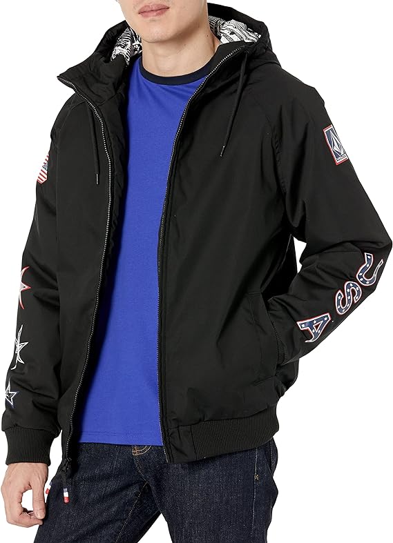 Volcom Men's USST Hernan 5k Water Resistant Heavyweight Jacket  Color Black Size M