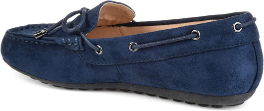 Journee Collection Women's Thatch Faux Suede Slip-on Loafers  Color Navy Size 7M