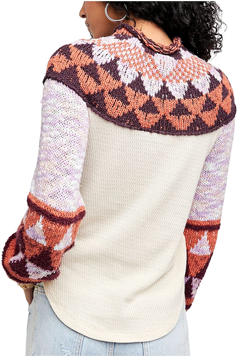 Free People Women’s  Swit The Small Stuff Crochet Sweater  Color Femme Combo Size S