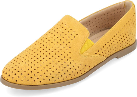 Journee Collection Women's Lucie Slip On Almond Toe Loafer Flats  Color Mustard Size 7M