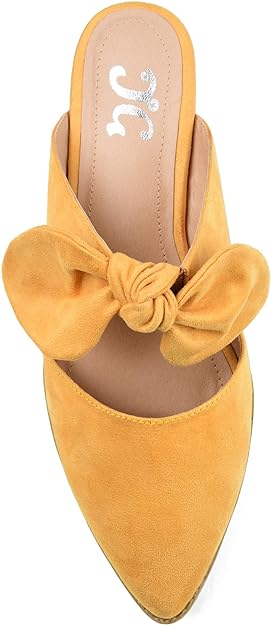 Journee Collection Women's Telulah Bow Accent Slip-on Flats  Color Mustard Size 7M