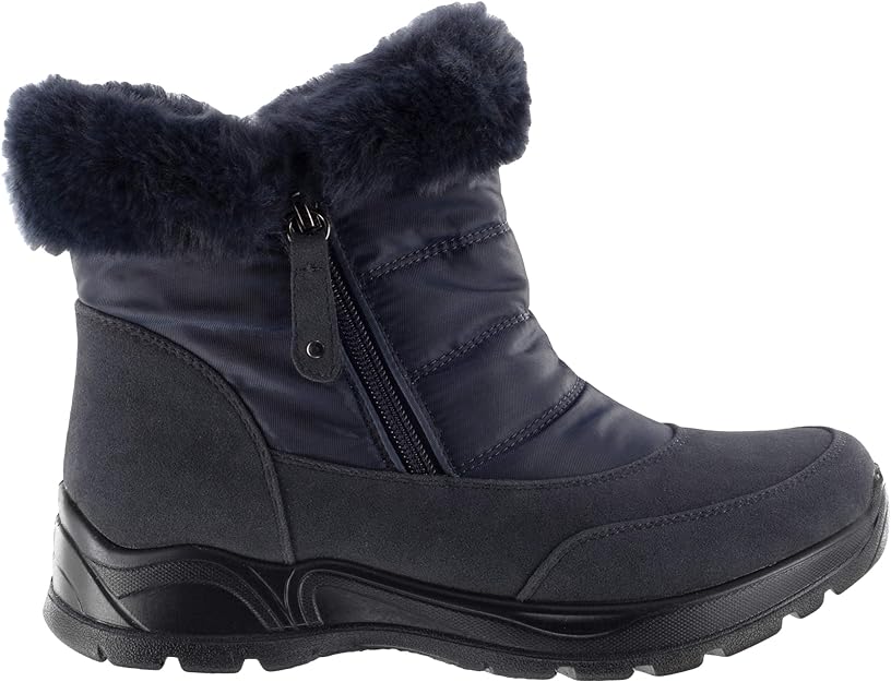 Easy Street Women's Frosty Waterproof Boots  Color Navy Size 8.5WW (Extra Wide)