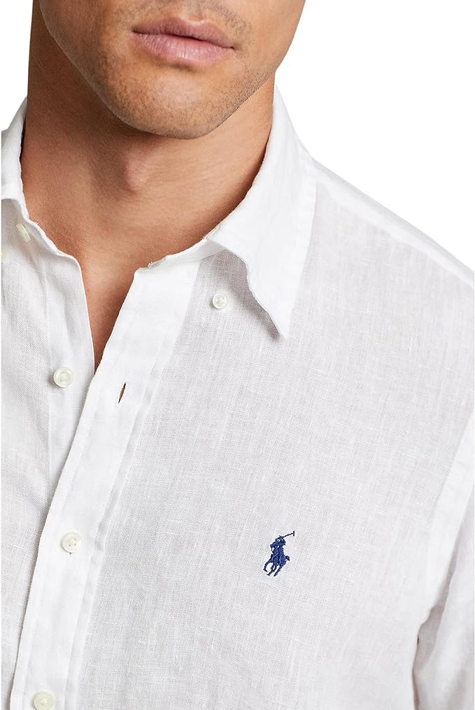 Polo Ralph Lauren Men's Classic Fit Linen Shirt  Color White Size 2XL